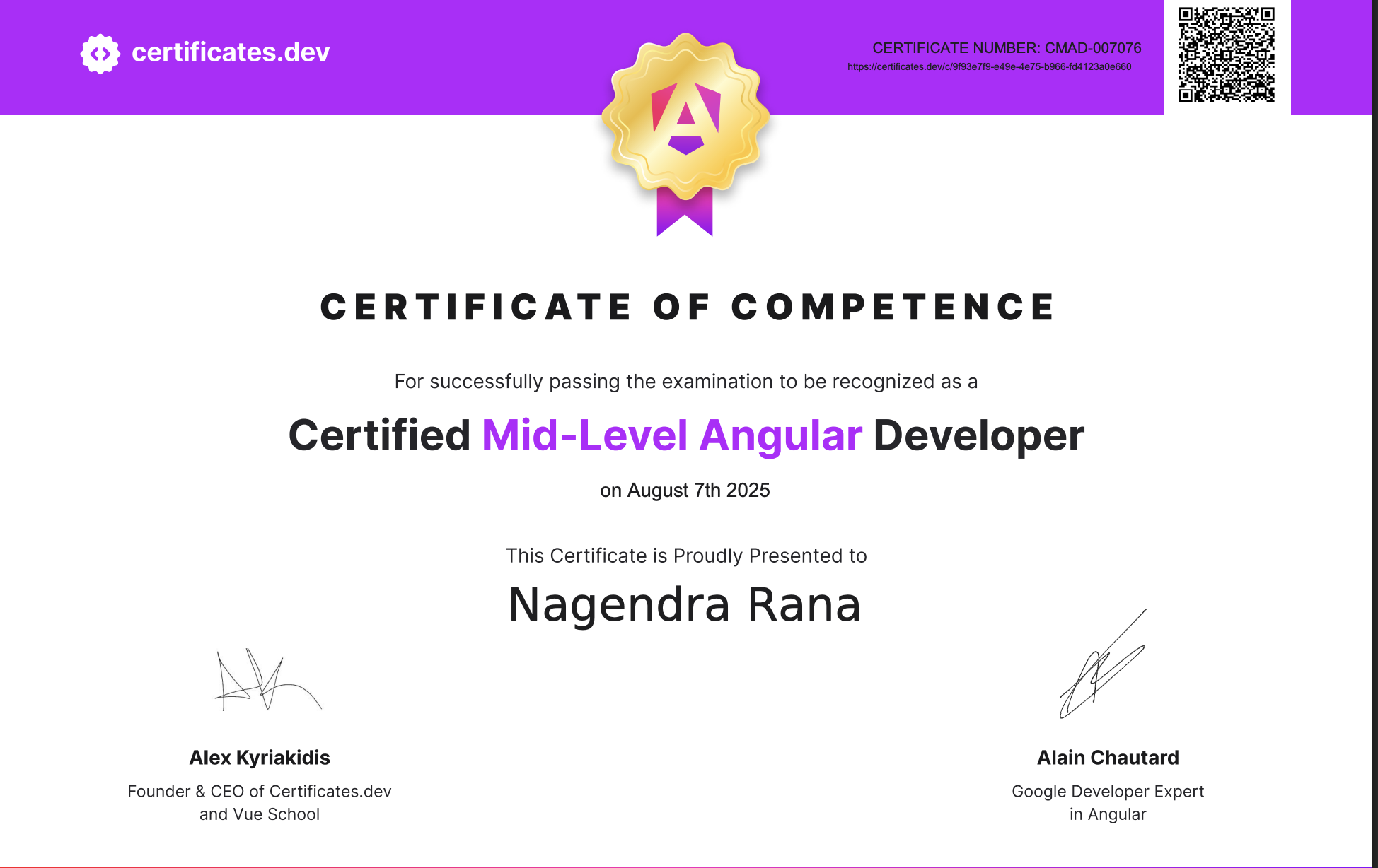 angular certification